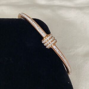 Rose Gold and Diamond Bangle Stackable Bracelet New